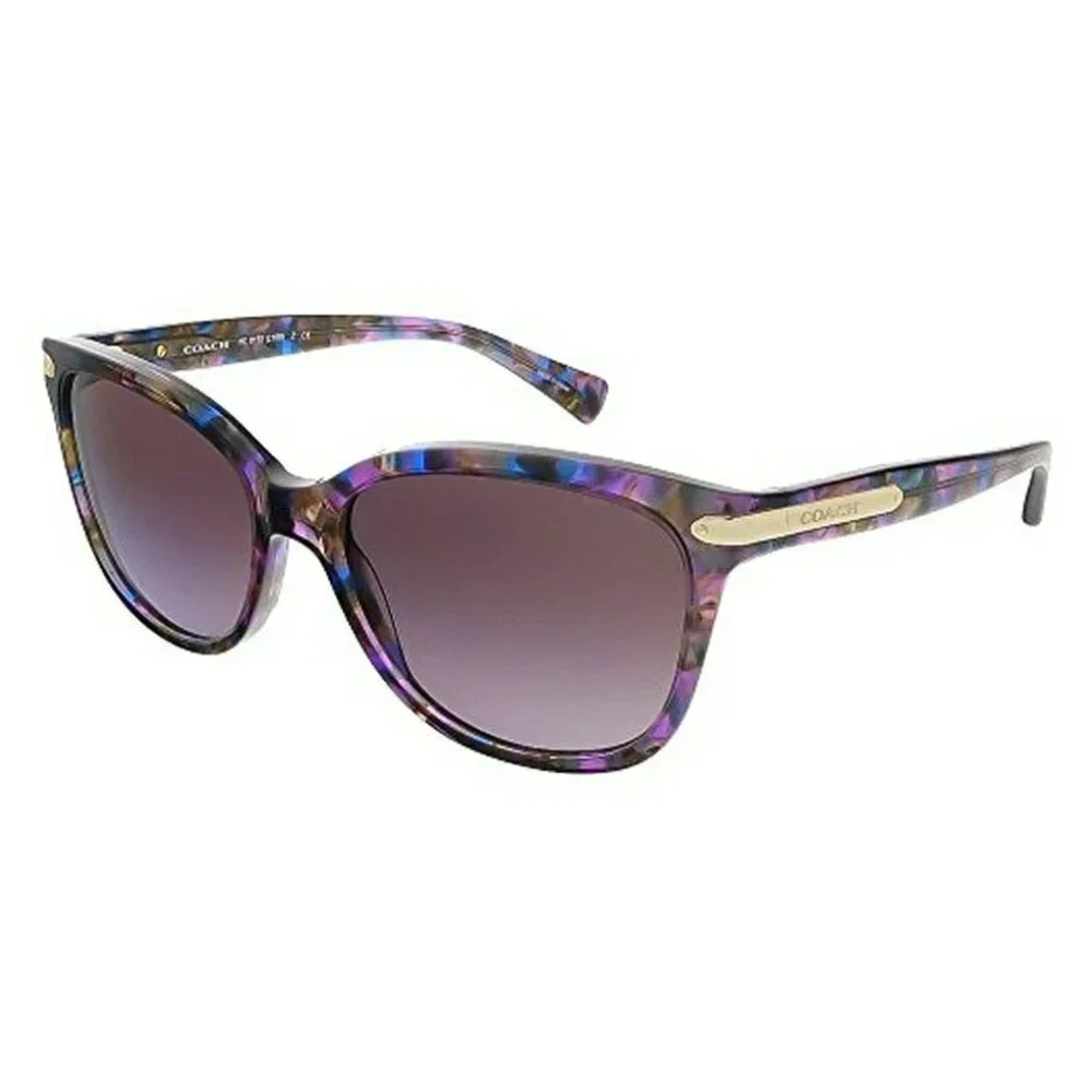 NEW COACH HC8132 L109 Confetti Purple Sunglasses Gradient Lenses 57mm Women’s